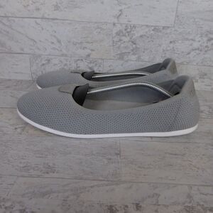 Merinos Ballet Flats Womens 10 Shoes Gray Wool Slip On Comfort Washable Elastic